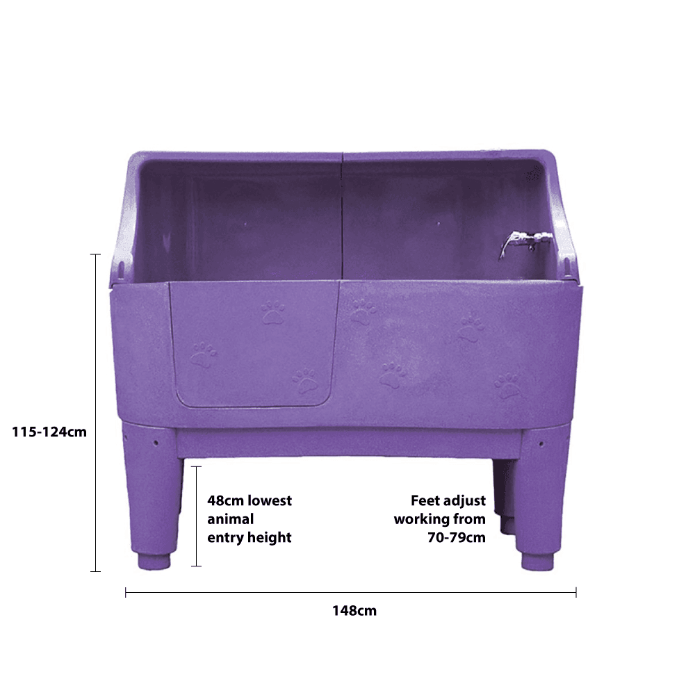Groomers Neptune Static Bath with Splashback - Purple