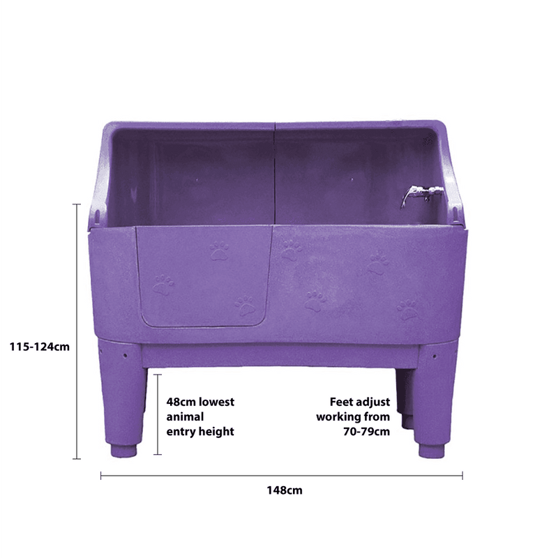 Groomers Neptune Static Bath with Splashback - Purple