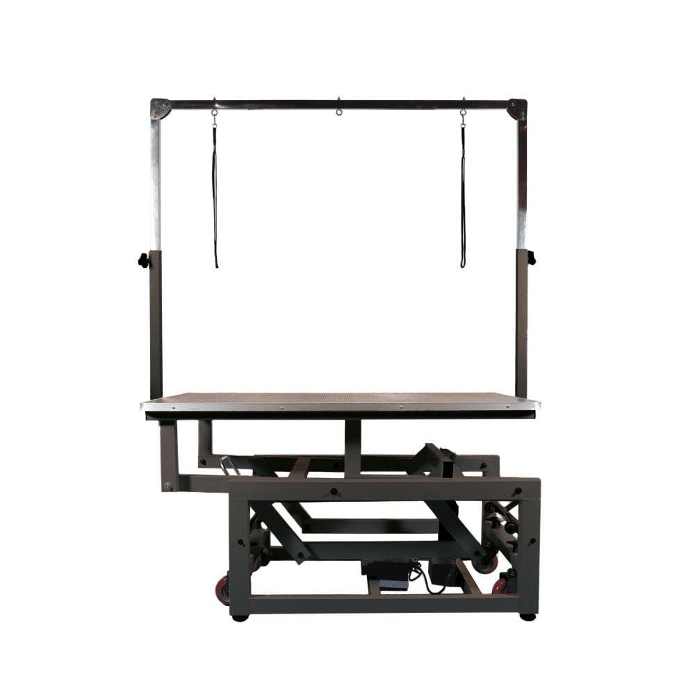 Titan Extreme Electric Table with Extreme H-Bar - Grey Frame and Black Top