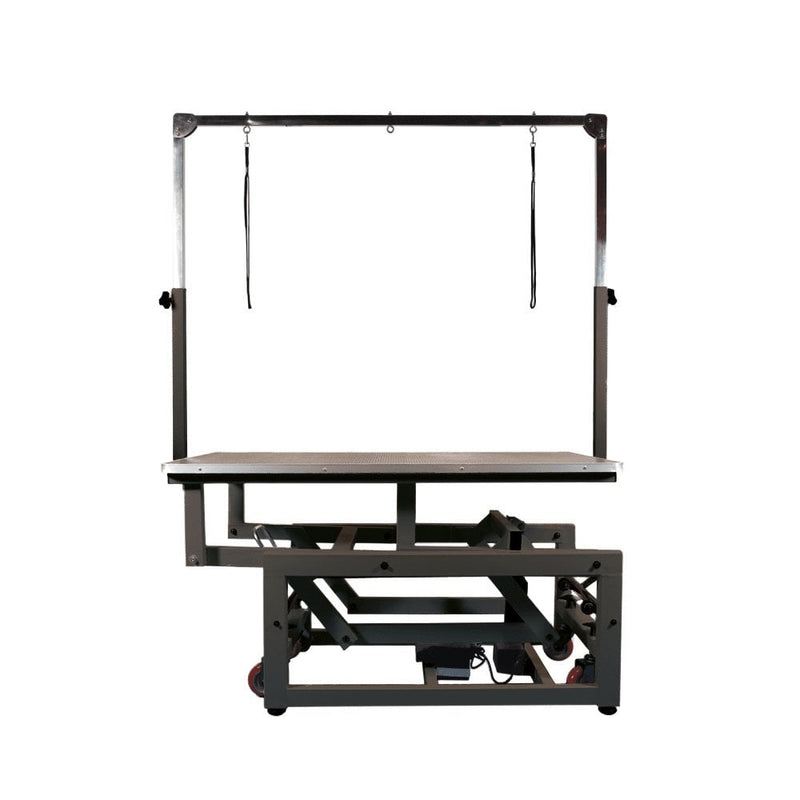 Titan Extreme Electric Table with Extreme H-Bar - Grey Frame and Black Top
