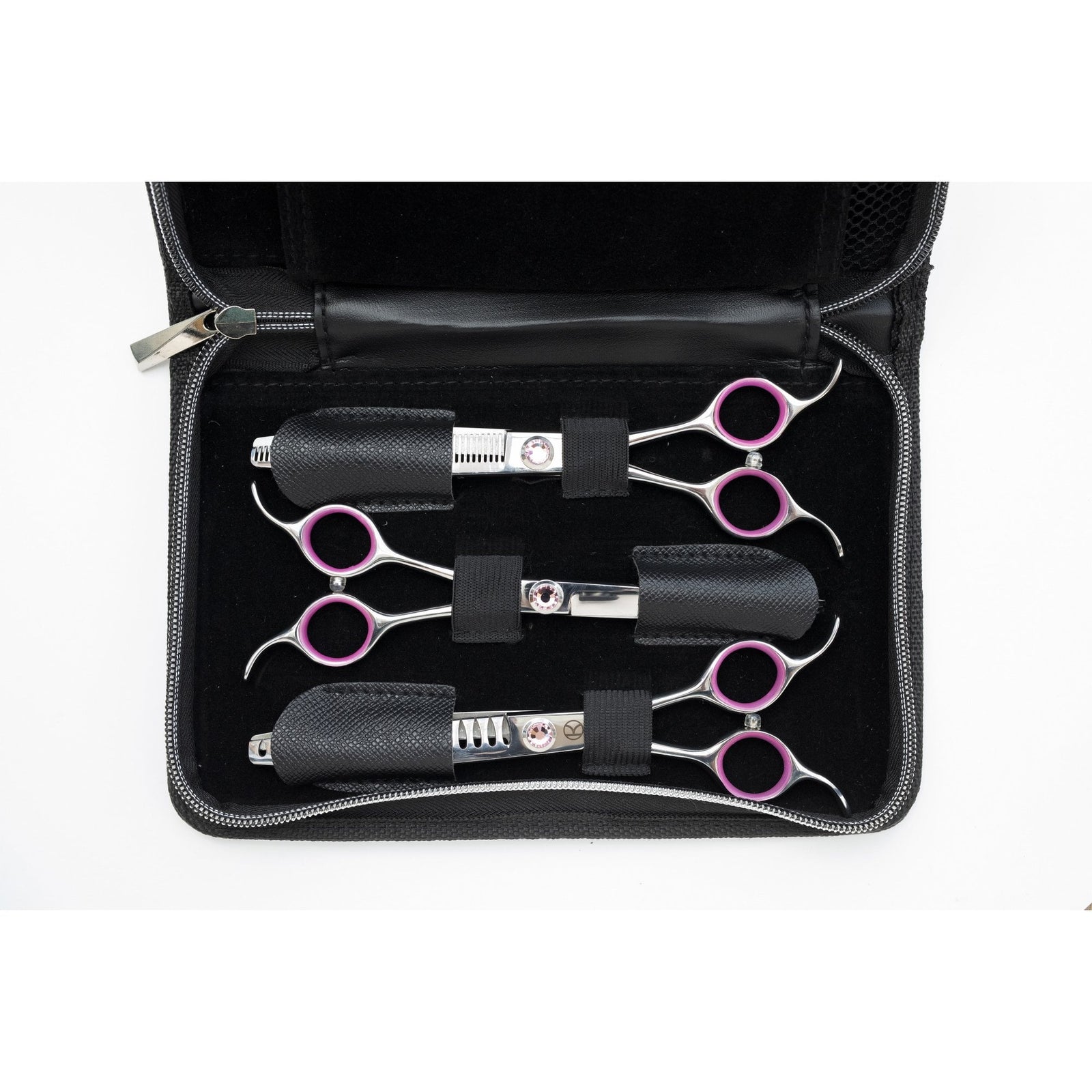 Kanpeki Curved Pink 3 Piece Scissor Set with Case
