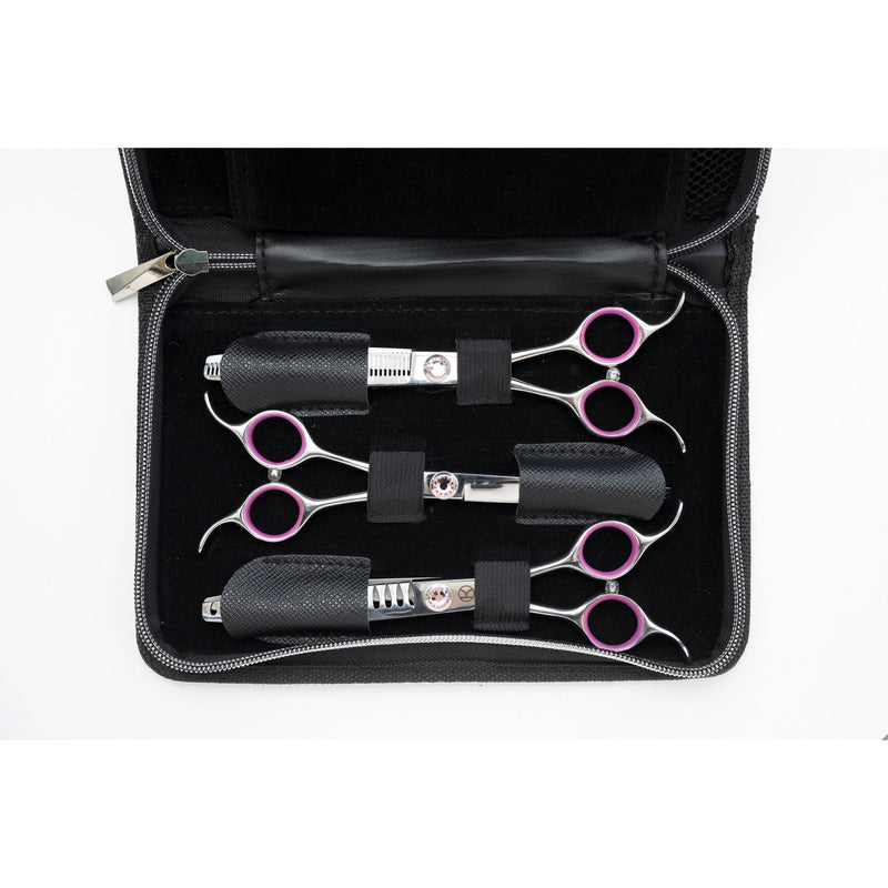 Kanpeki Curved Pink 3 Piece Scissor Set with Case