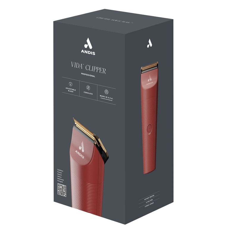 Andis Vida Cordless Clipper - Raspberry