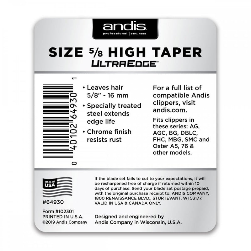 Andis #5/8 High Taper UltraEdge Detachable Blade