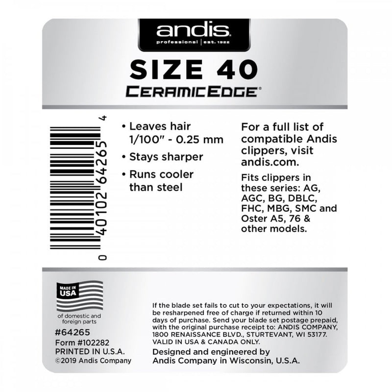 Andis #40 CeramicEdge Detachable Blade