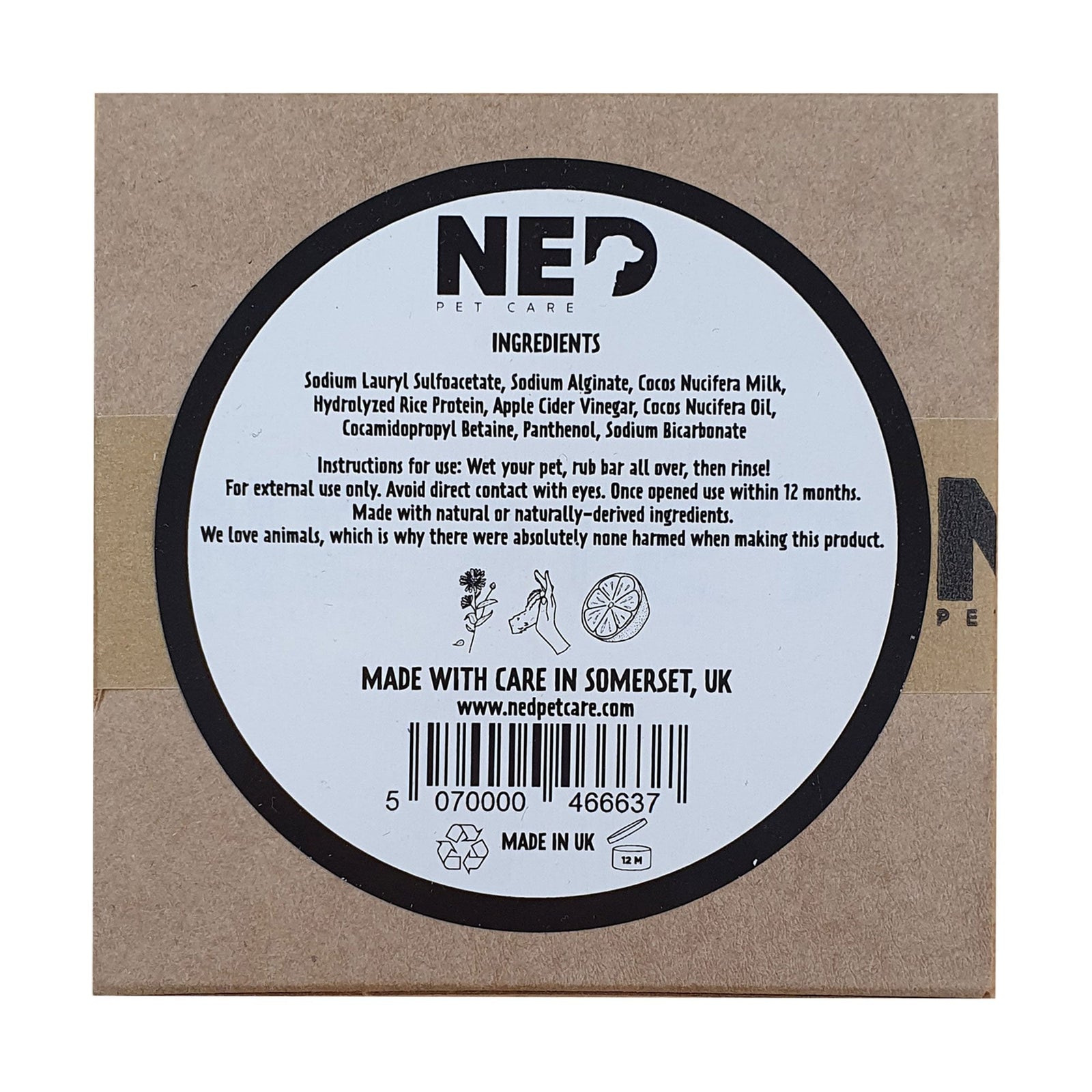 NED Pet Care Scent-Free Pet Shampoo Bar