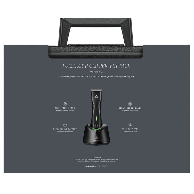 Andis Pulse ZR II Detachable Blade Clipper Vet Pack
