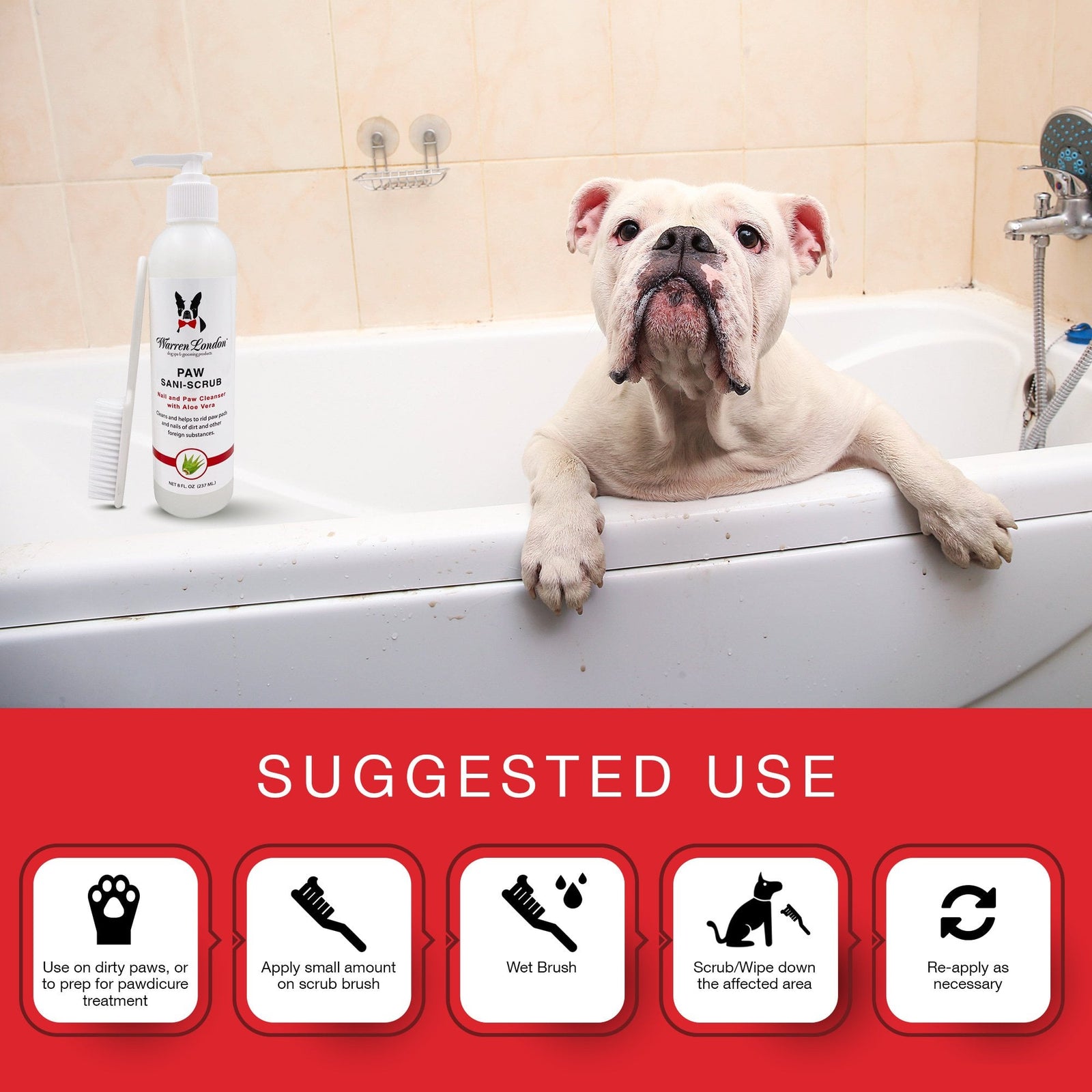 Warren London Paw Sani-Scrub & Brush 237ml