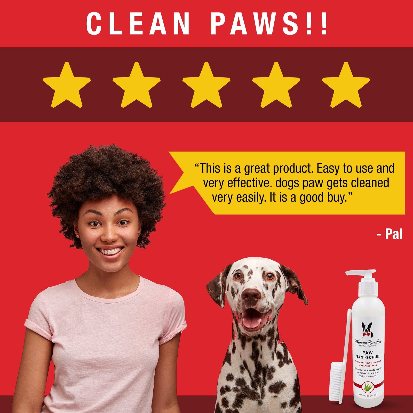Warren London Paw Sani-Scrub & Brush 237ml