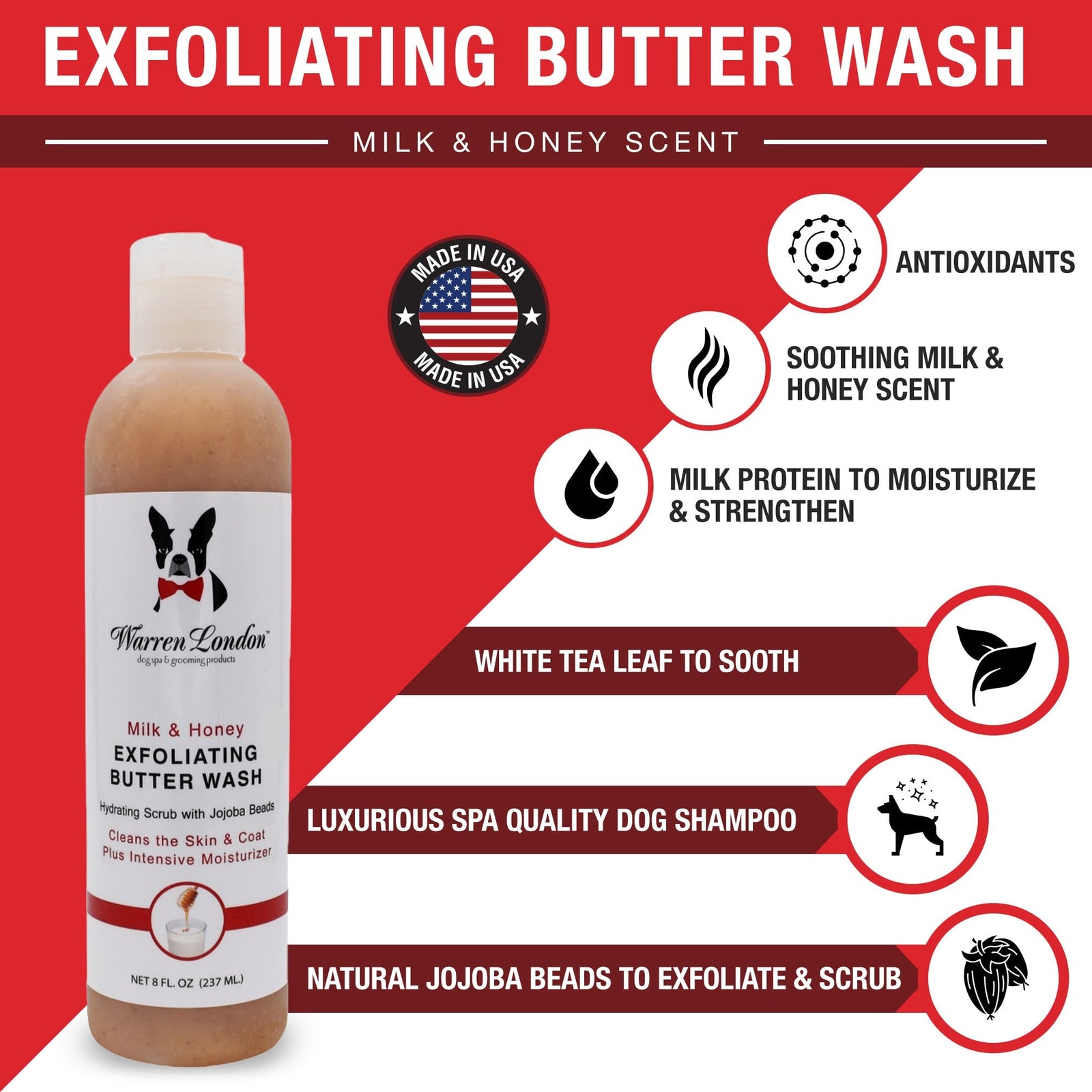 Warren London Exfoliating Butter Wash 237ml - Milk & Honey