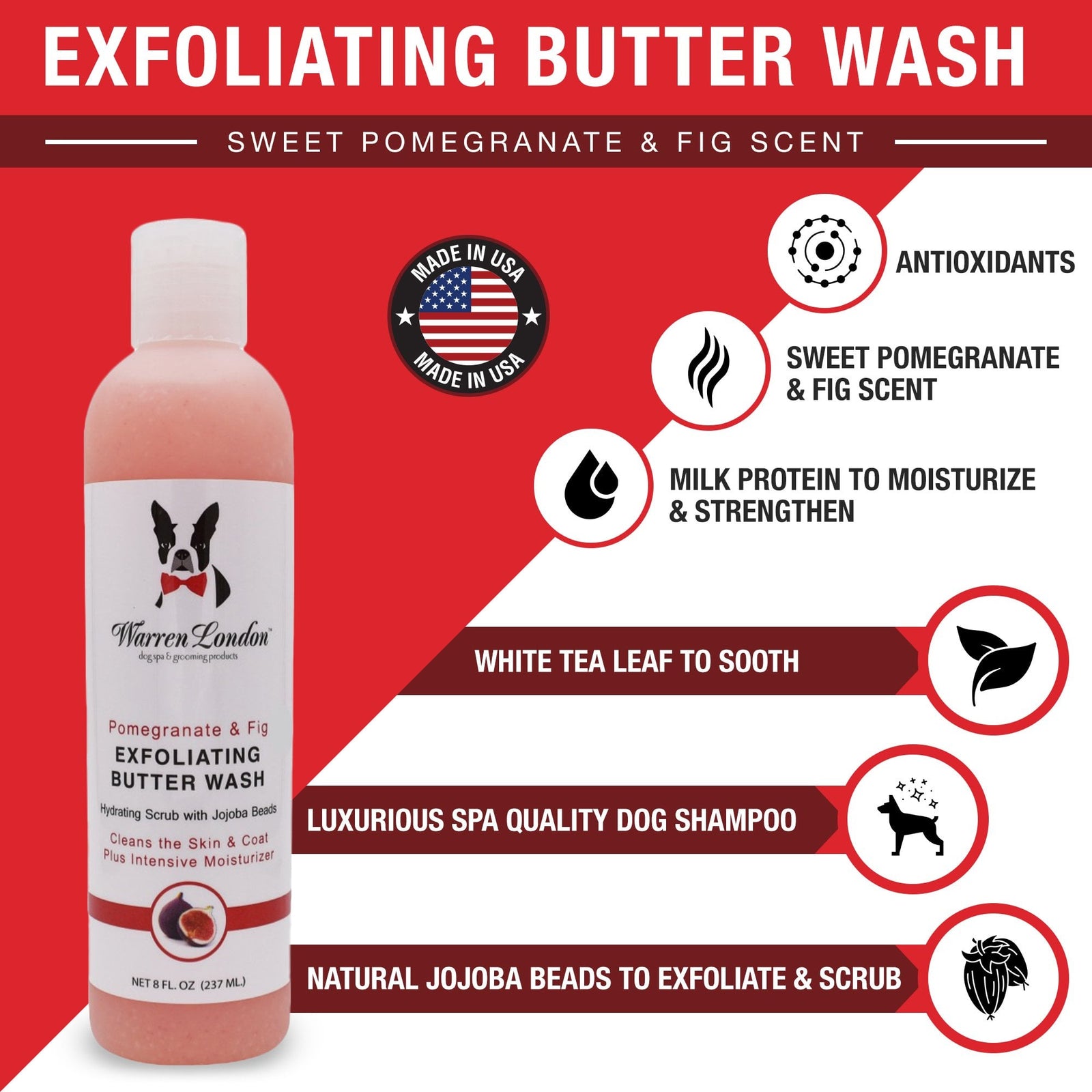 Warren London Exfoliating Butter Wash 237ml - Pomegranate & Fig