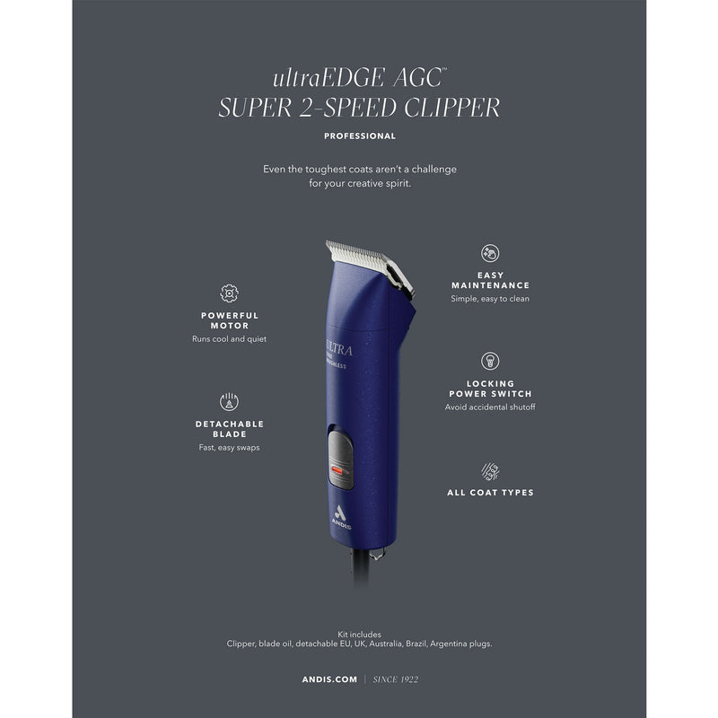 Andis UltraEdge AGC Super 2-Speed Brushless Clipper - Blue