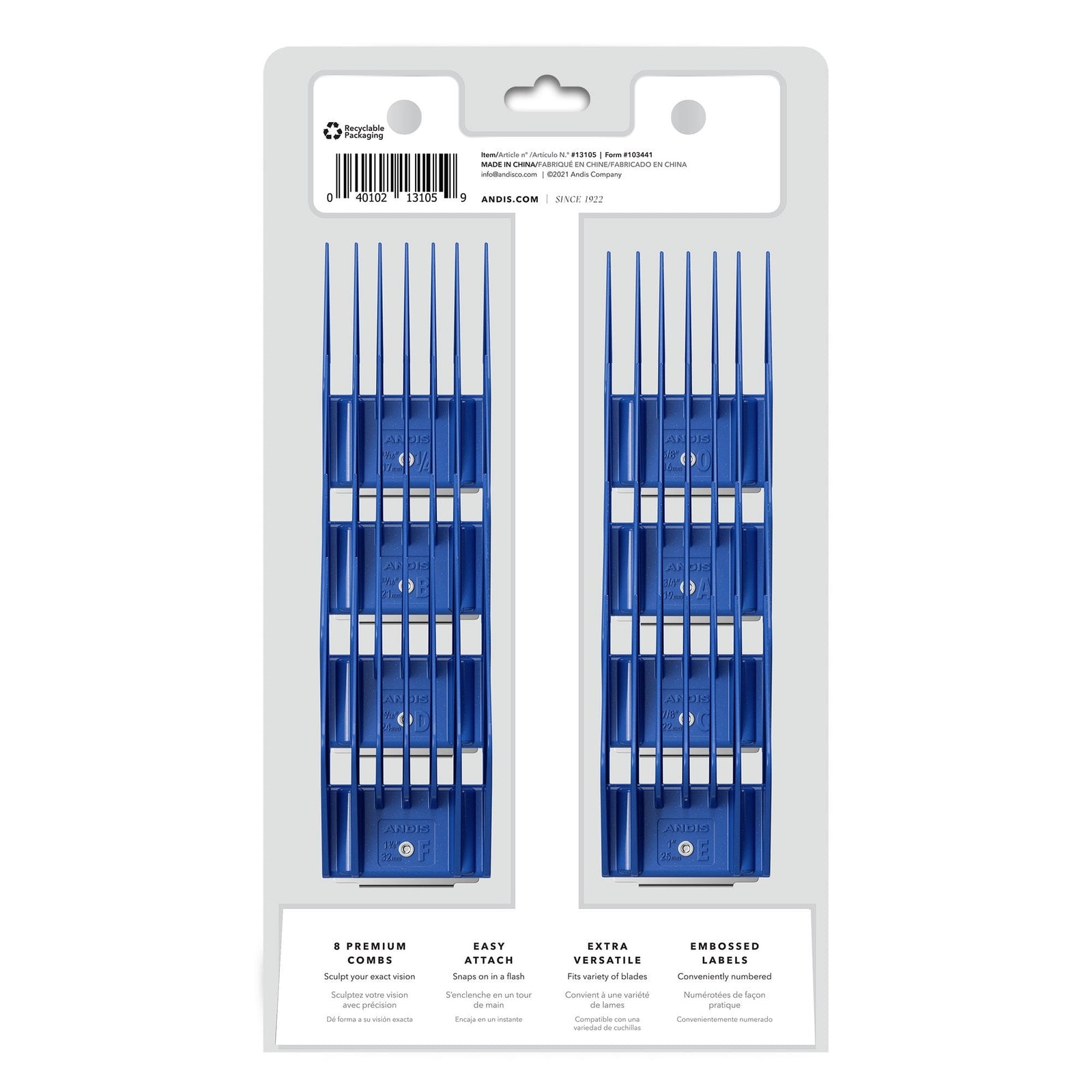 Andis 8 Piece Attachment Combs