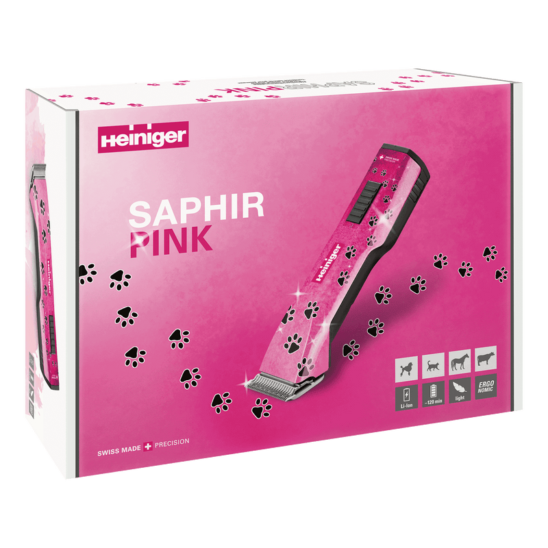 Heiniger Saphir Style Pink Paws Clipper With Two Batteries