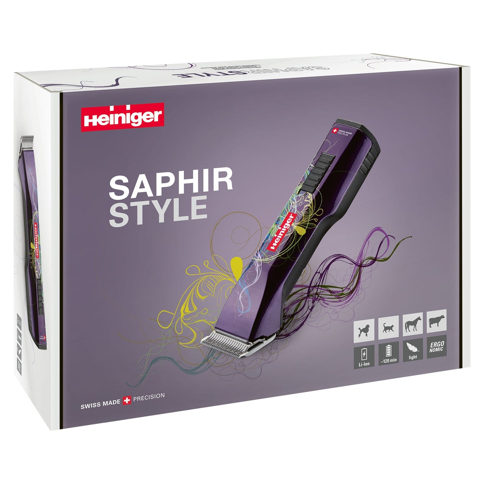 Heiniger Saphir Purple Style Clipper With Two Batteries