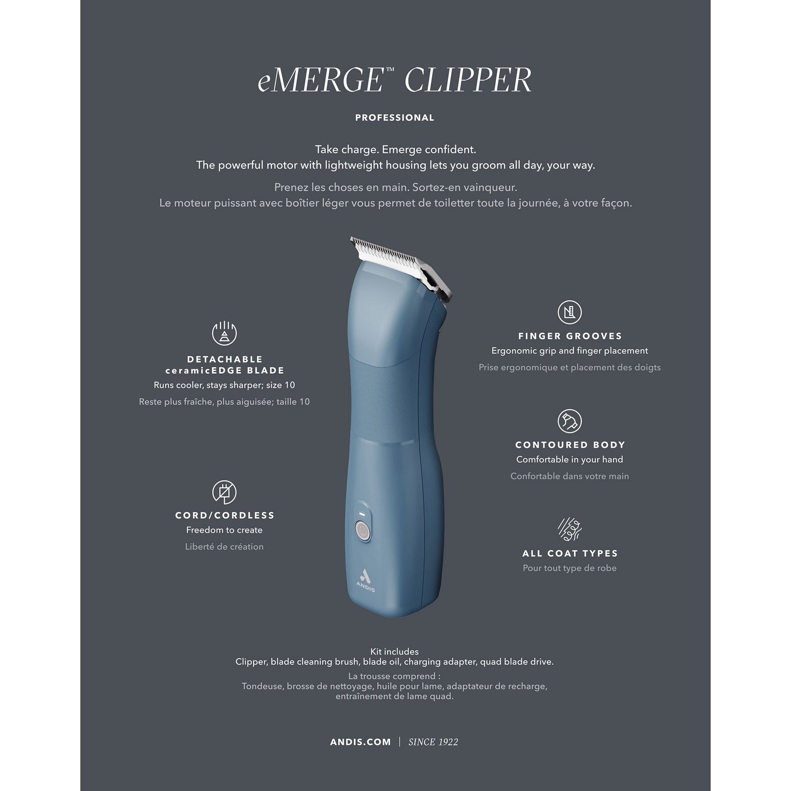 Andis eMERGE Clipper - Blue