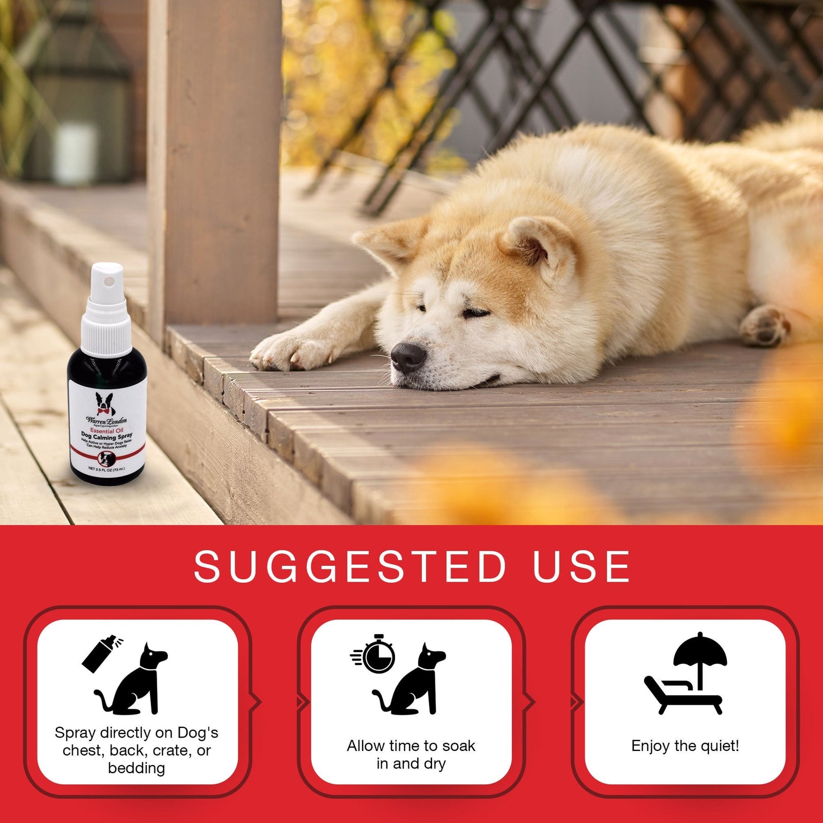 Warren London Essential Oil Dog Calming Spray 73ml