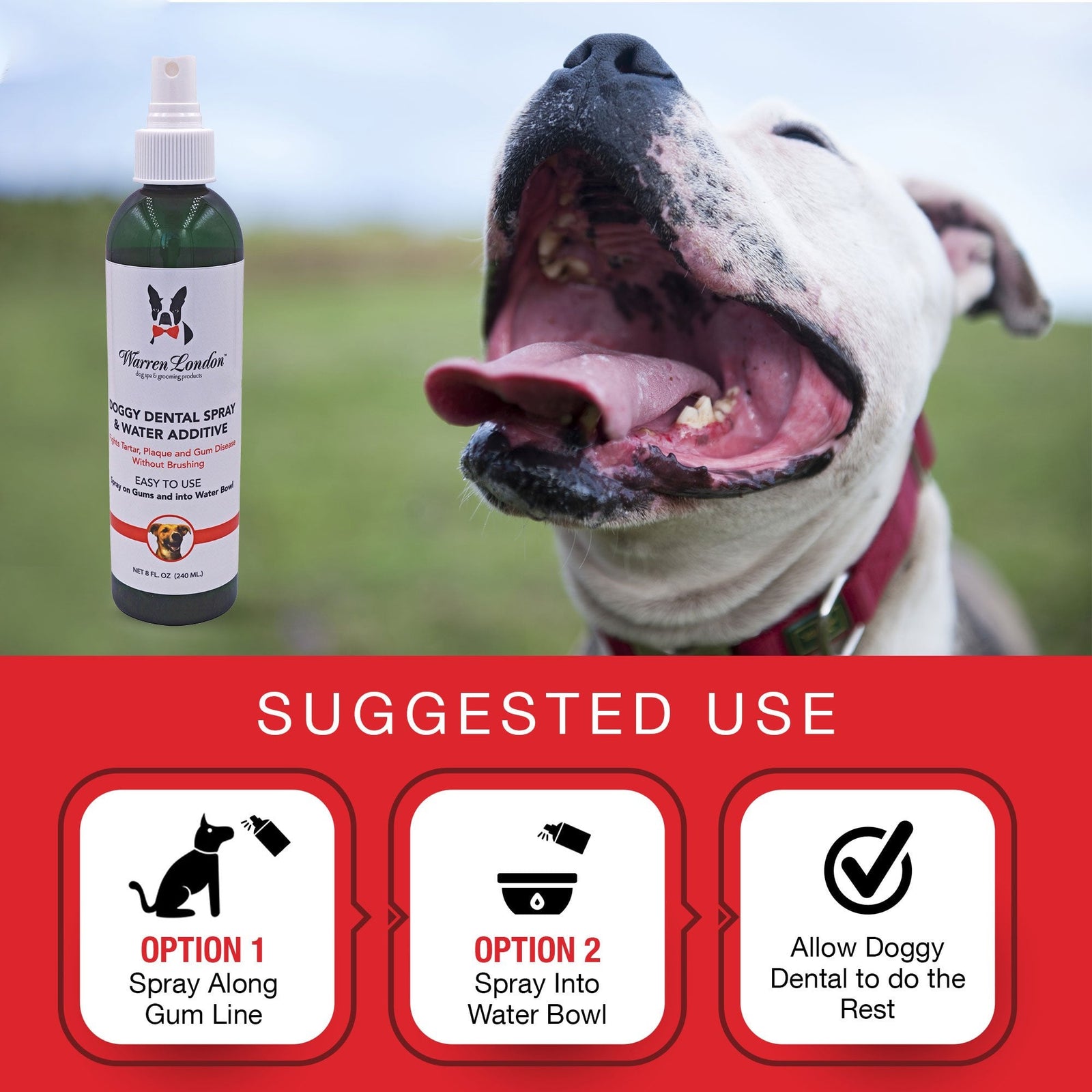 Warren London Doggy Dental Spray & Water Additive 240ml