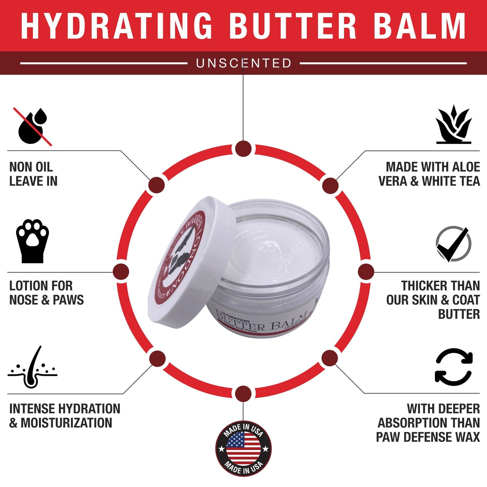Warren London Hydrating Butter Balm for Nose & Paws 113g