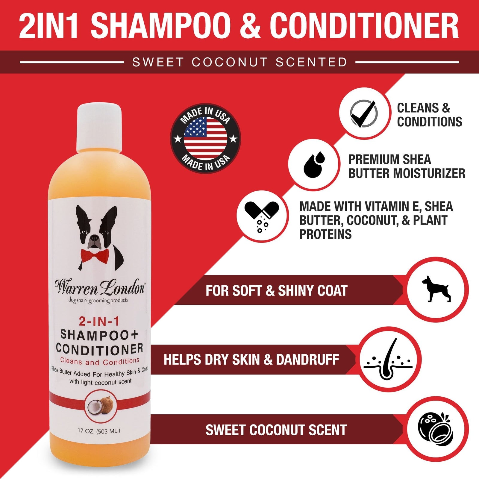 Warren London 2-in-1 Shampoo and Conditioner 503ml
