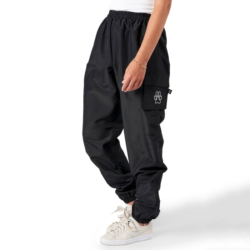 Groomers Cargo Trousers with Cuffed Hem Black