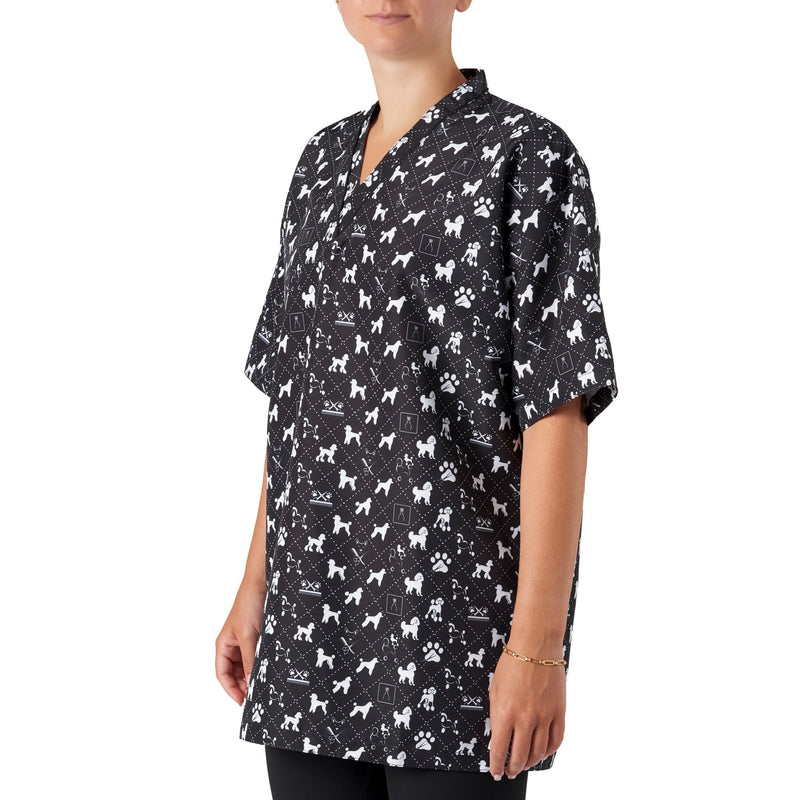 Groomers V-Neck Tunic Poodle Print