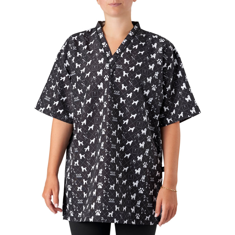 Groomers V-Neck Tunic Poodle Print