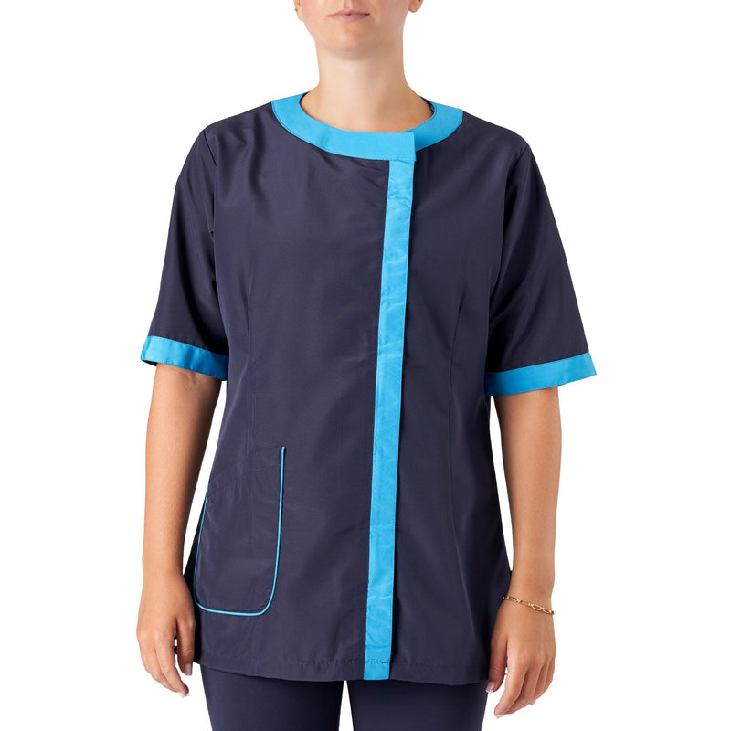 Amelia Boat Neck Jacket Navy/Turquoise