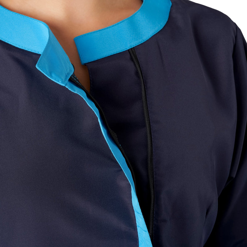 Amelia Boat Neck Jacket Navy/Turquoise