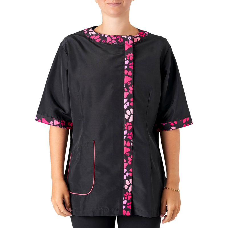 Amelia Boat Neck Jacket Black/Pink Paw