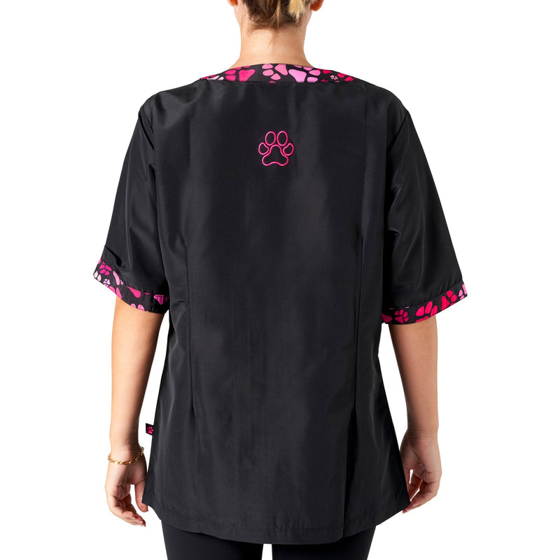 Amelia Boat Neck Jacket Black/Pink Paw