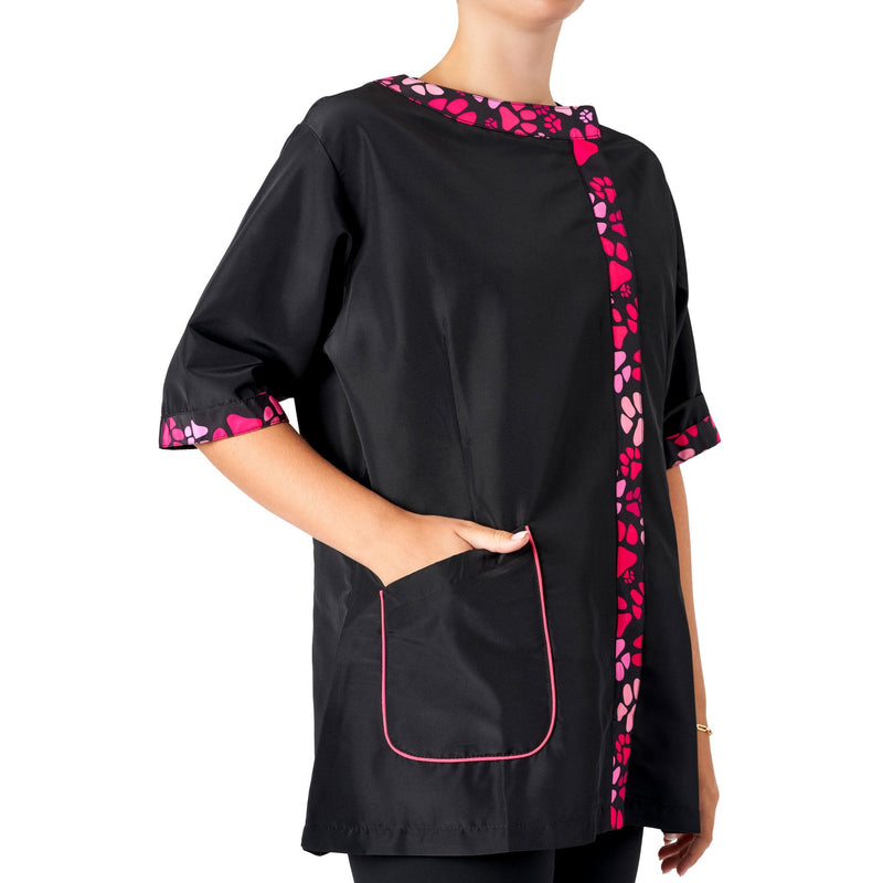 Amelia Boat Neck Jacket Black/Pink Paw