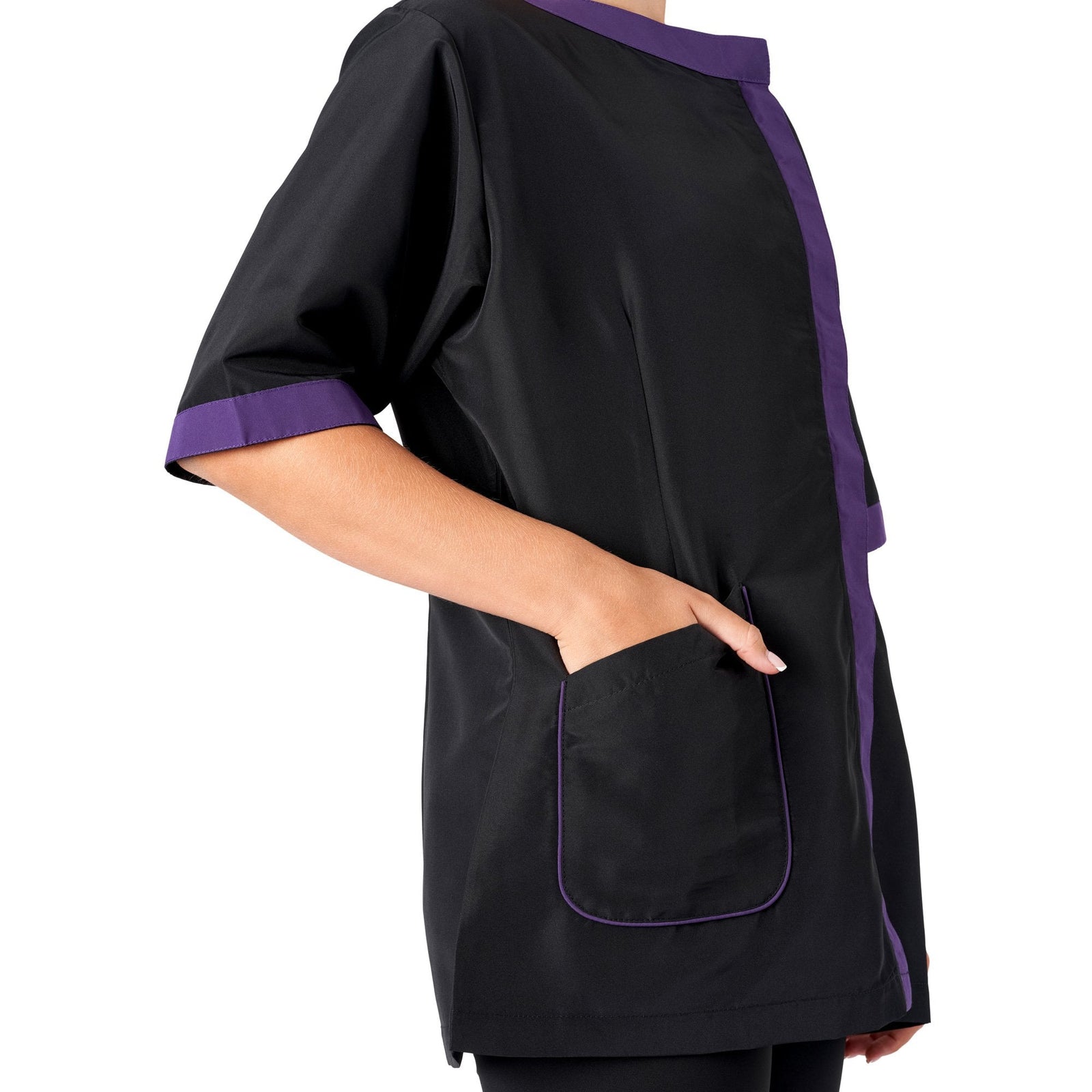 Amelia Boat Neck Jacket Black/Purple