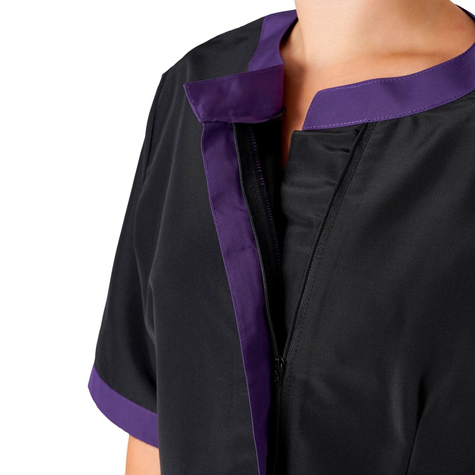 Amelia Boat Neck Jacket Black/Purple