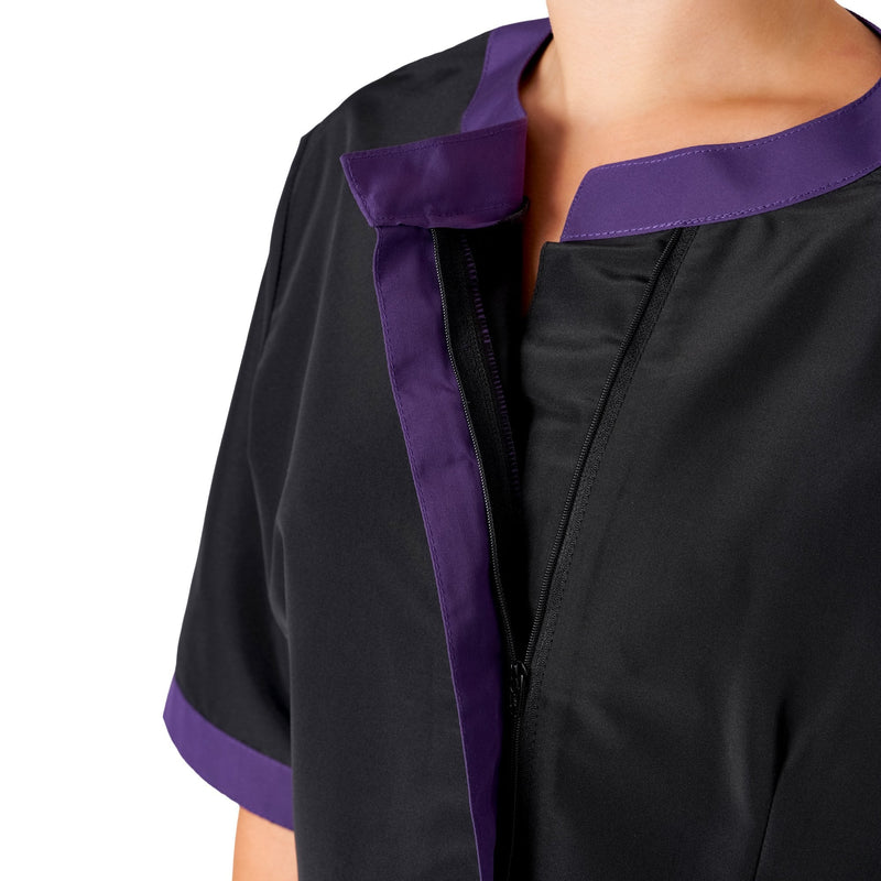 Amelia Boat Neck Jacket Black/Purple