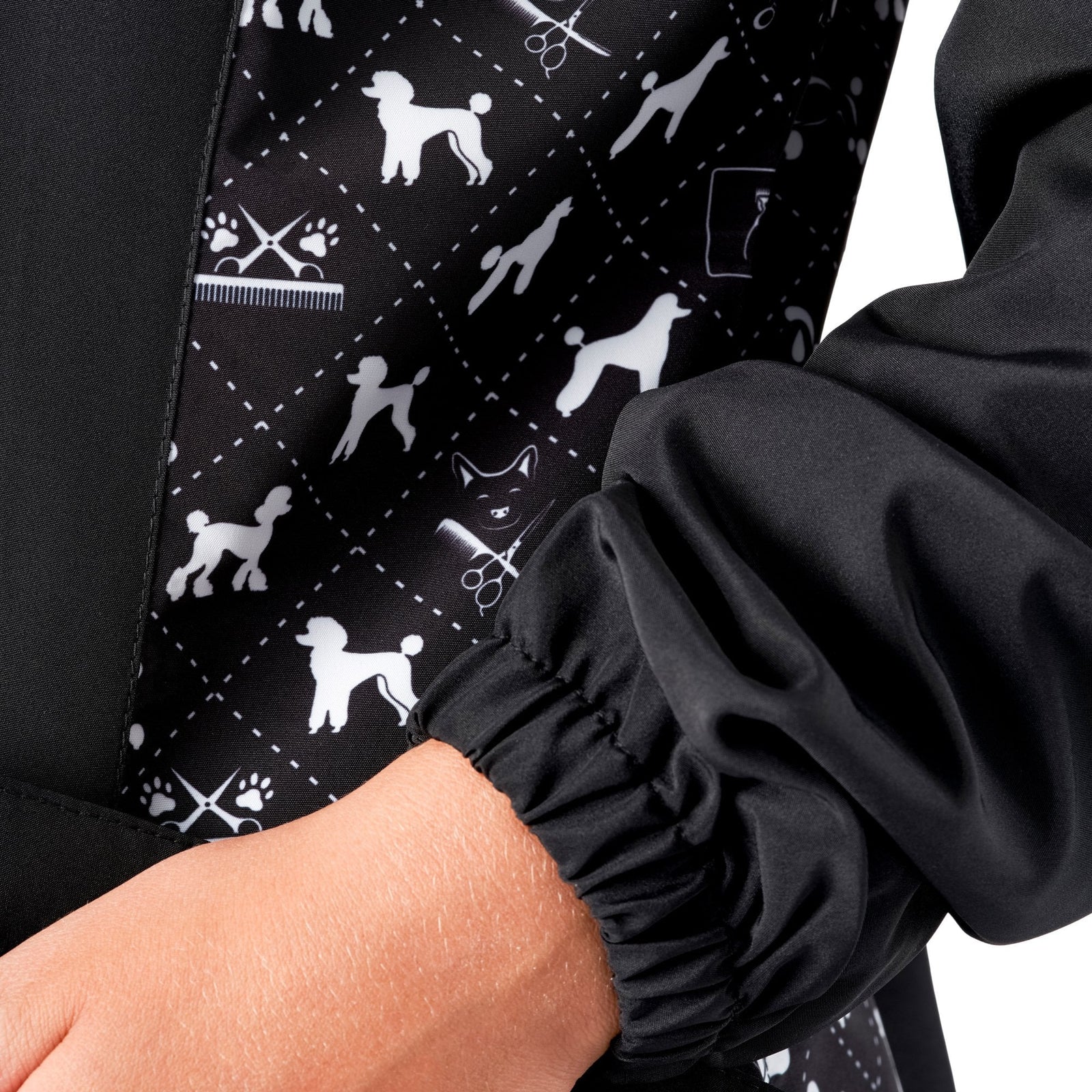 Groomers Penny Poodle Long Sleeve Mandarin Collar Tunic Black/Bling