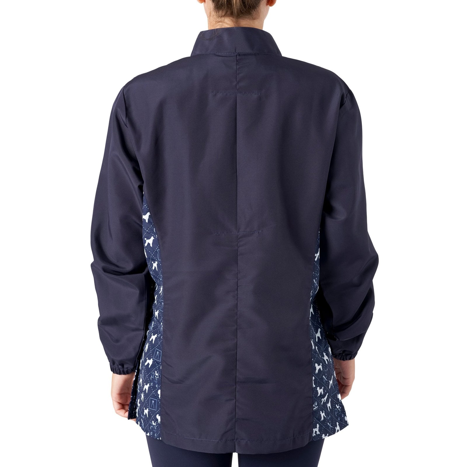 Groomers Penny Poodle Long Sleeve Mandarin Collar Tunic Navy/Bling