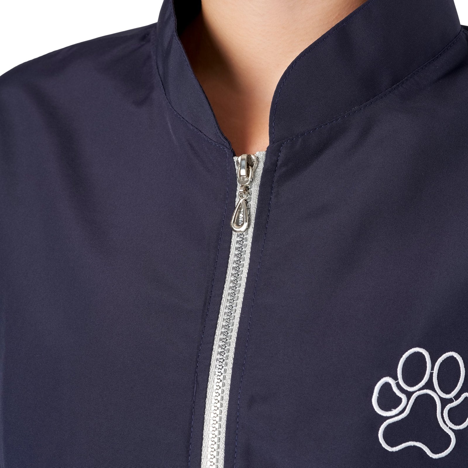 Groomers Penny Poodle Long Sleeve Mandarin Collar Tunic Navy/Bling