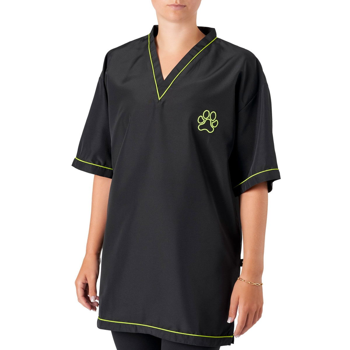 V Neck Tunic Black Neon