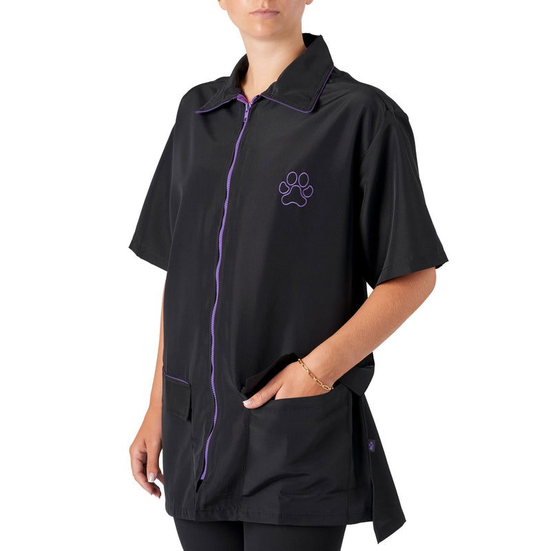 Groomers Buddy Short Sleeve Jacket Black/Purple