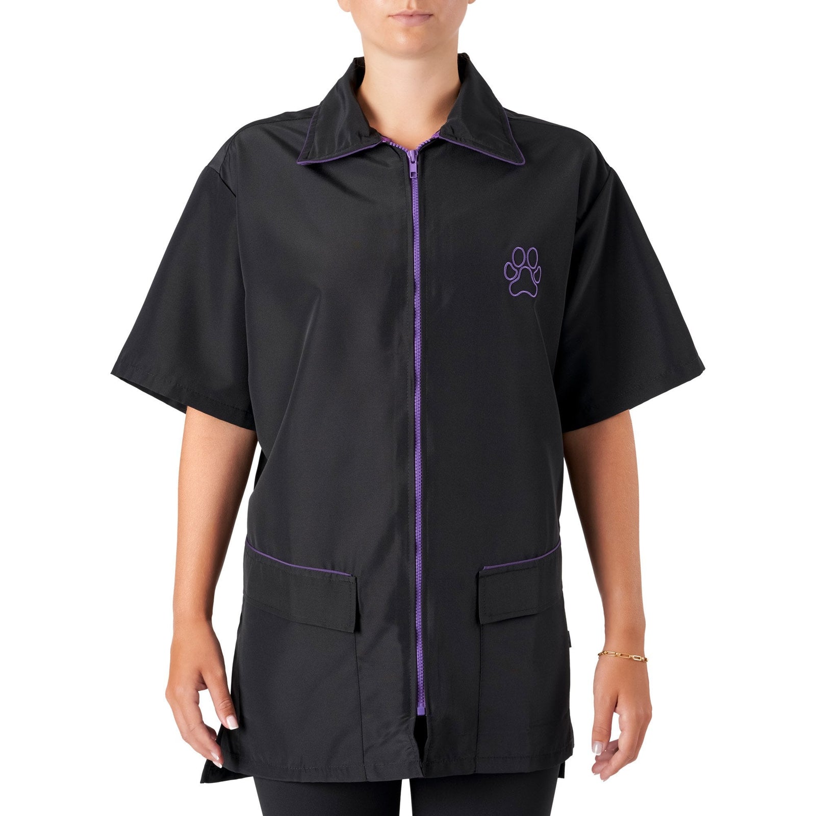 Groomers Buddy Short Sleeve Jacket Black/Purple