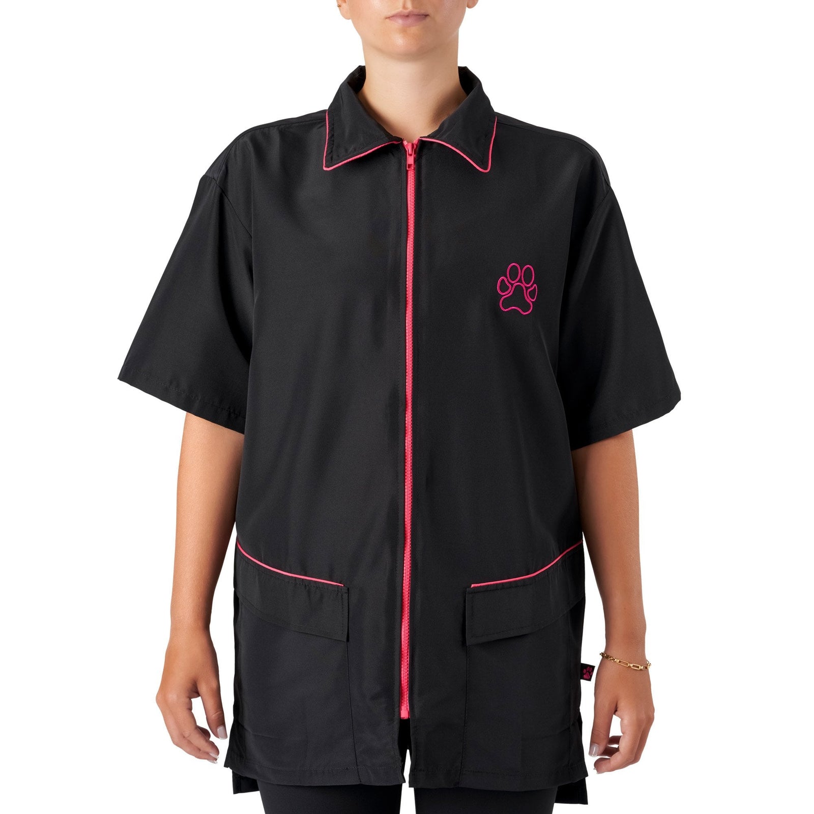 Groomers Buddy Short Sleeve Jacket Black/Pink