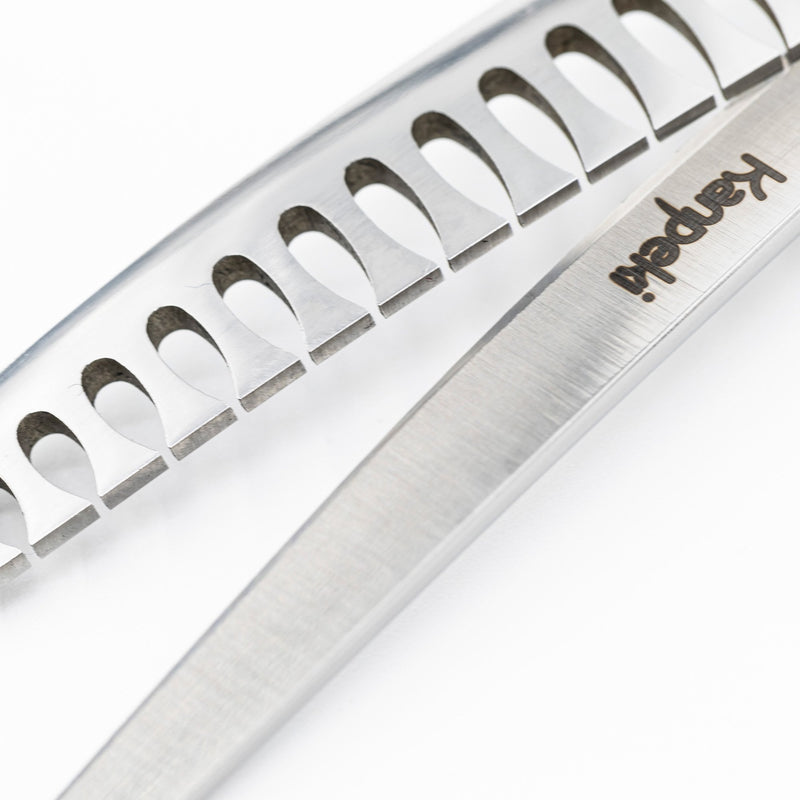 Kanpeki Curved Pink 6.5" Left-Handed 18T Chunker Scissors