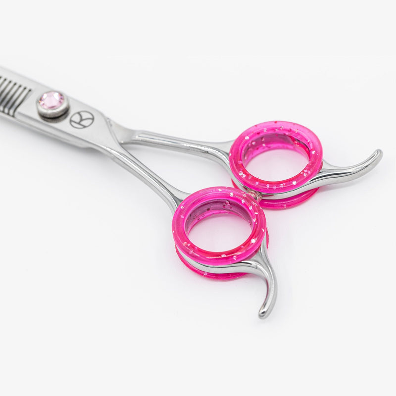 Kanpeki Curved Pink 7.5" Left-handed 48T Fluffer Scissors