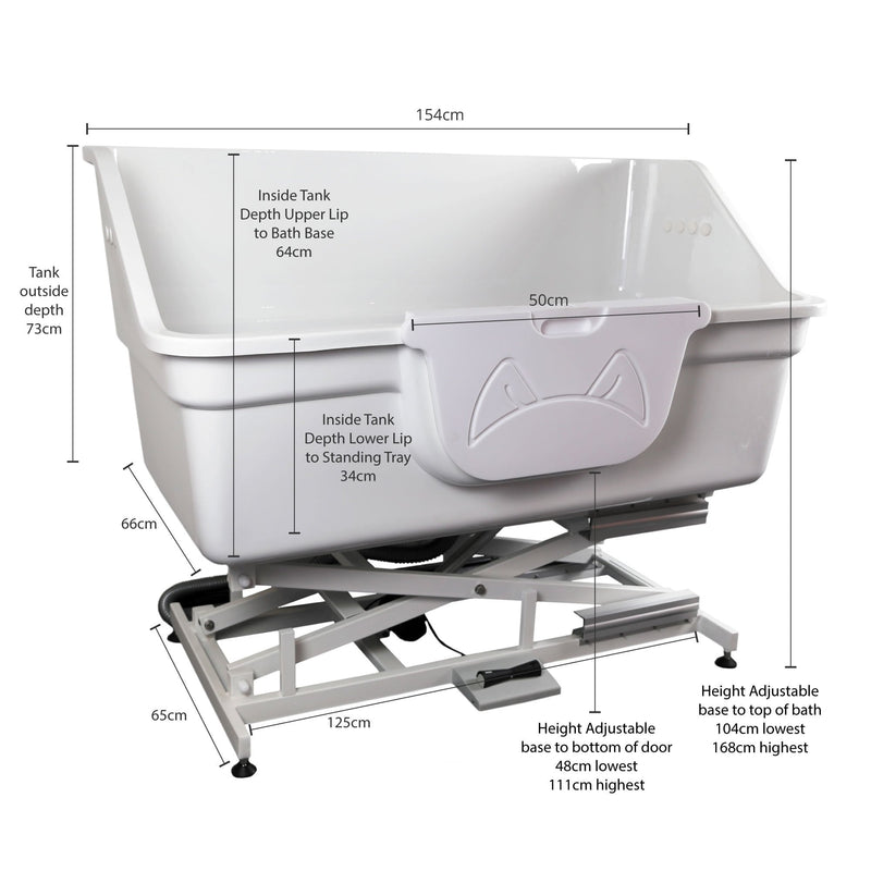 Groomers Elite Electric Fibreglass Bath - Jumbo 150cm