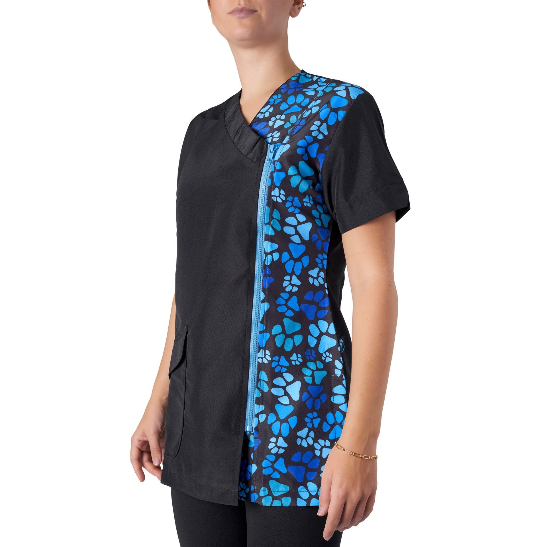 Kanji V Neck Tunic Paw Print