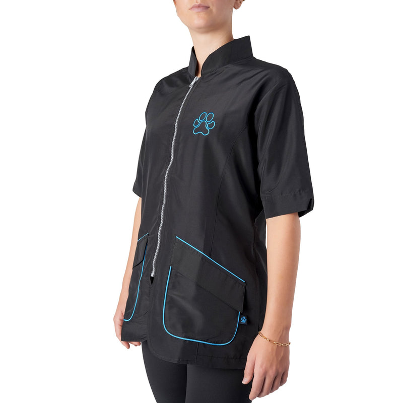 Groomers Mandarin Collar Tunic Black/Blue