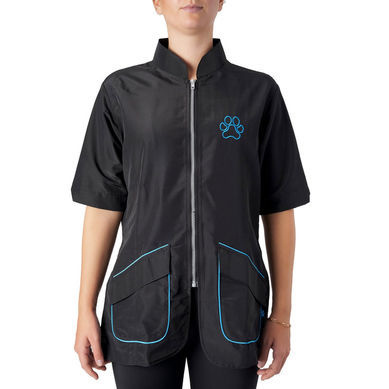 Groomers Mandarin Collar Tunic Black/Blue