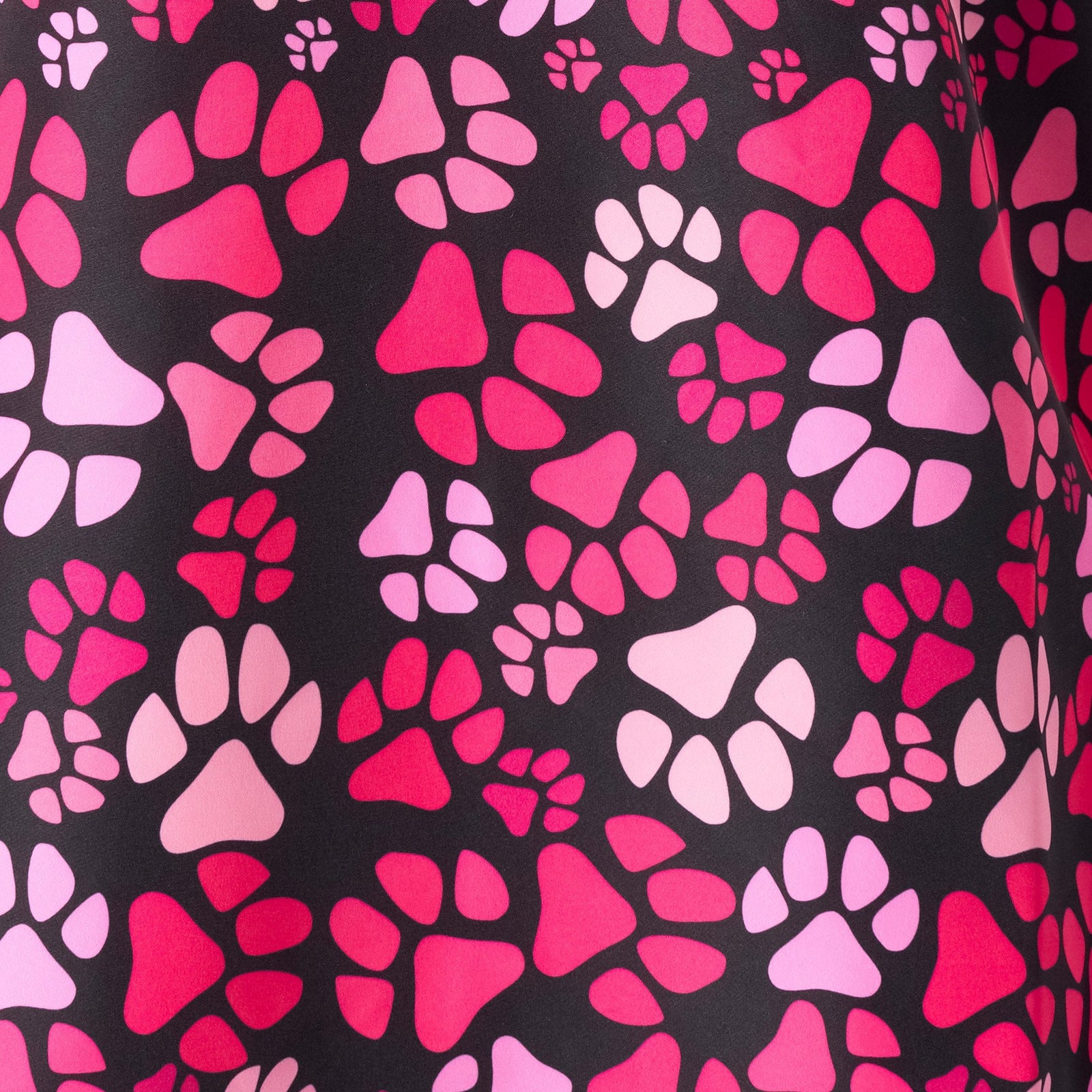 Groomers V-Neck Tunic Pink Paw Print