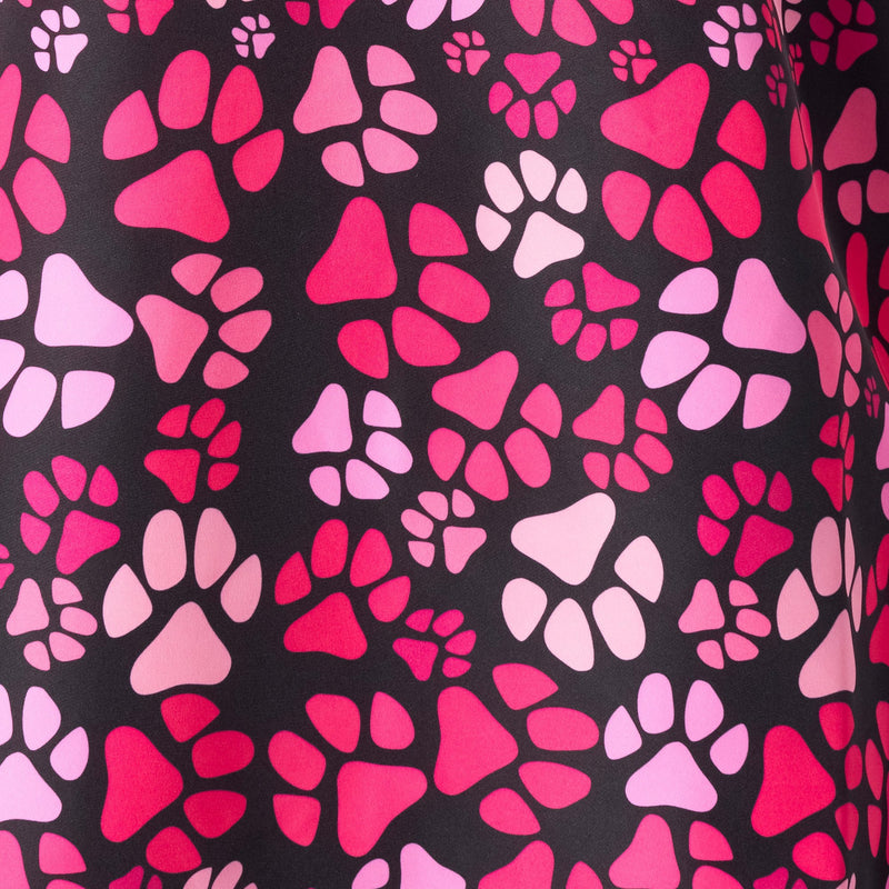 Groomers V-Neck Tunic Pink Paw Print